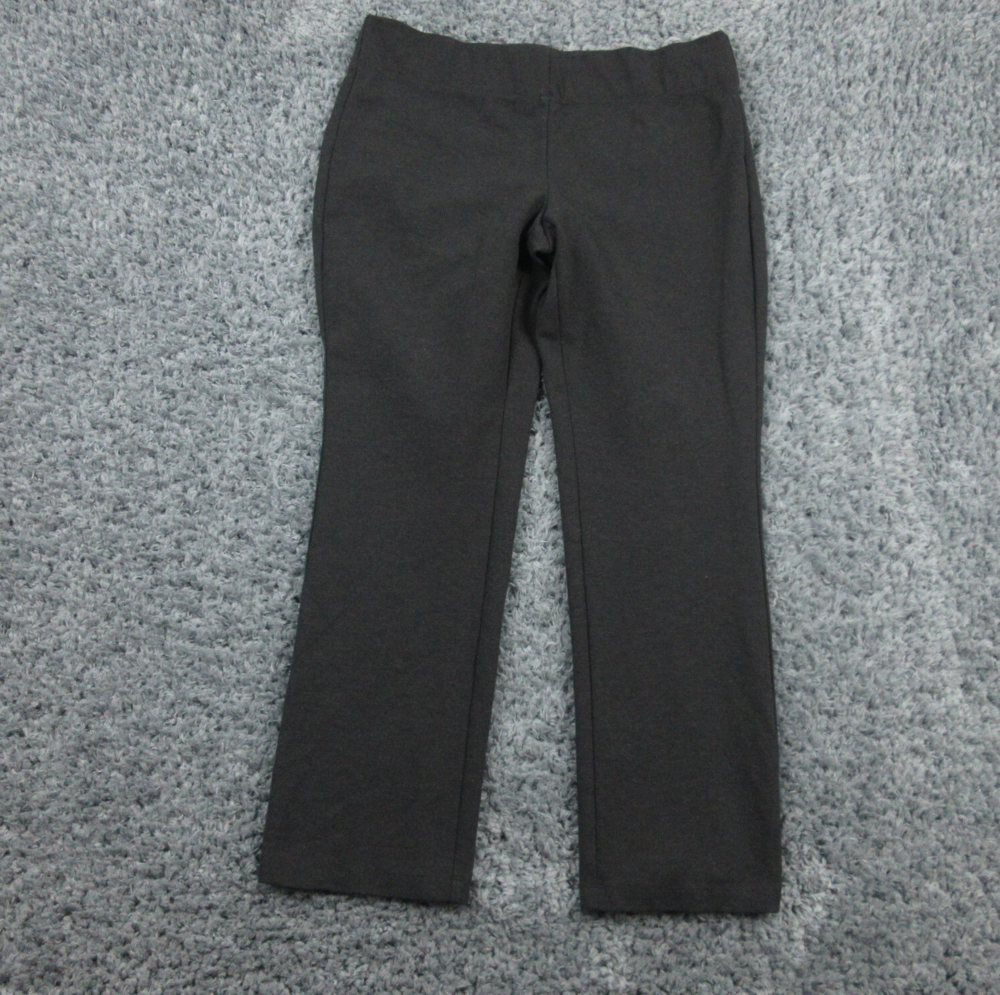 Chicos Pants Womens 2 Short Black Gray Blend Basic Pull On 36x28.5*